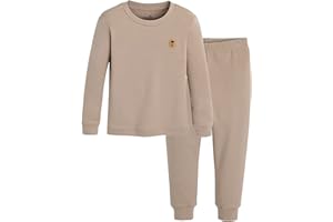 moimoln 6M-8Y Modal Cotton Solid Soft Breathable Baby Toddler Boys Girls Snug fit Pjs Pajamas Set Long Sleepwear Daily