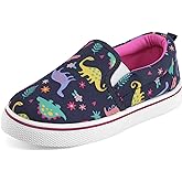 K KomForme Toddler Girls Boys Shoes Little Kids Slip on Canvas Sneakers for Running/Walking