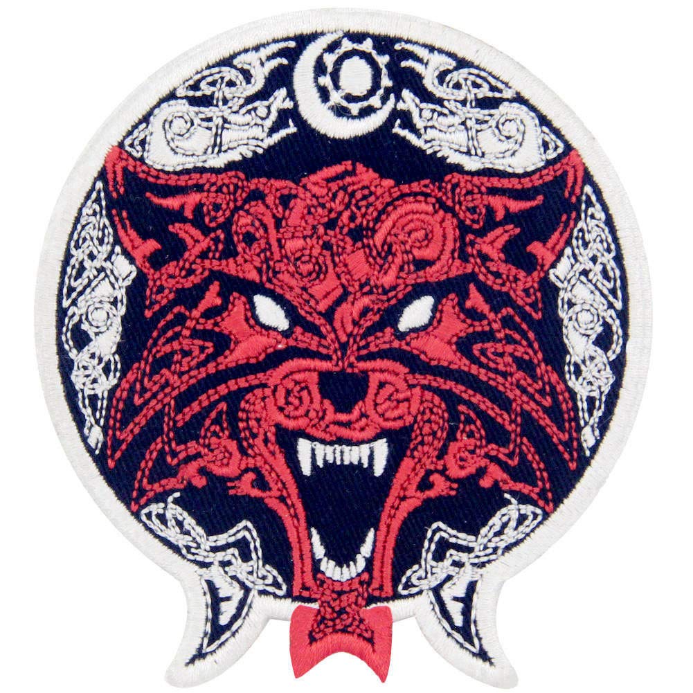 Tribal Wolf Coyote Patch Embroidered Applique Badge Iron On Sew On Emblem