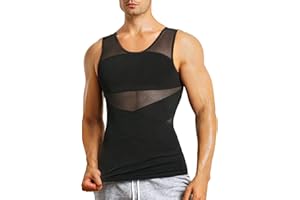 MOLUTAN Mens Compression Shirt Slimming Body Shaper Vest Sleeveless Undershirt Tank Top Tummy Control Shapewear for Men
