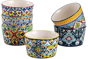 4 oz Ramekins Oven Safe for Creme Brulee – Porcelain Pudding & Custard Cups – Small Serving Bowls for Single-Serve Desserts, 