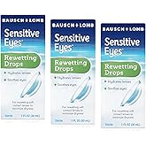 Bausch & Lomb Sensitive Eyes Rewetting Drops, 1-Ounce Bottles (Pack of 3)