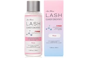 AUREVE Lash Shampoo Concentrate 30ml Lash Cleanser Concentrate Add Hyaluronic Acid Perfect for Salon-Get, Can make 180ml eyelash cleaning shampoo，Rose