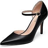 CELLENZ Women High Heels Pumps: Closed Pointed Toe 3.5-Inch Stiletto Heel, Strappy Dress Office Formal Graduation Shoes Sexy Prom Dance Wedding Pump Shoe