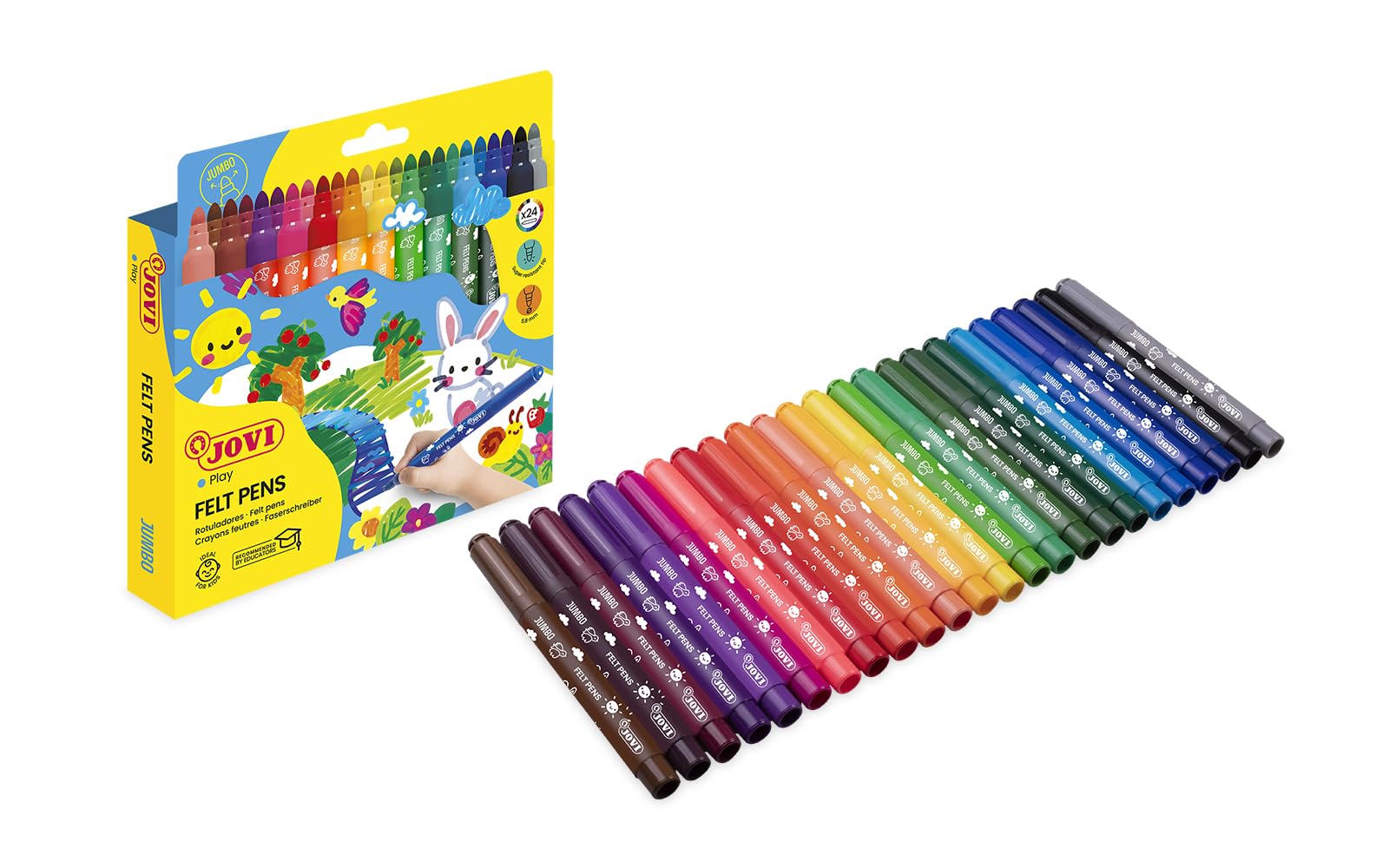 Jovi Maxi Felt-tip pens, 24 Pieces.