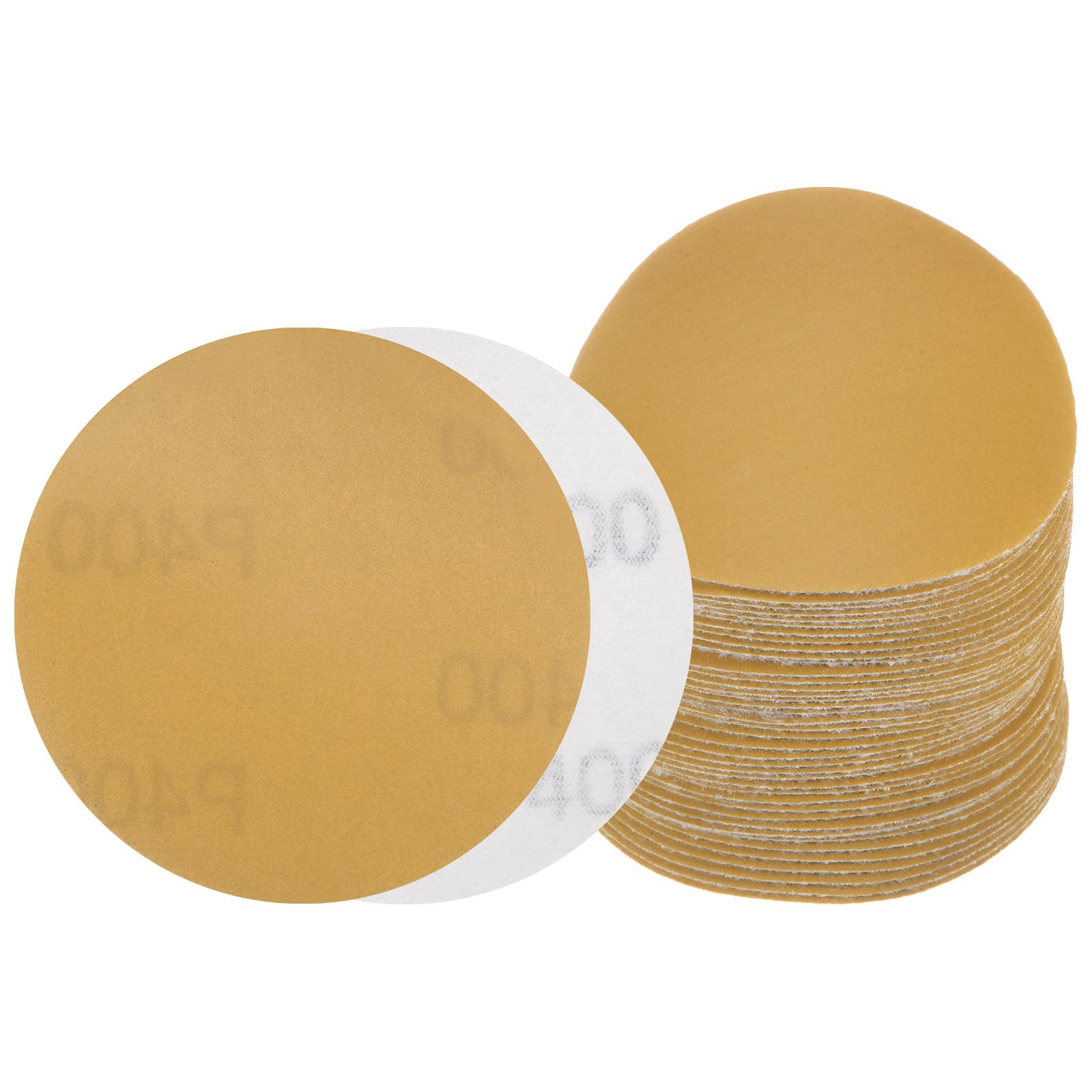 Kozelo 40pcs No Hole Sanding Discs- [ 3 Inch 400 Grit ] Round Hook and Loop Grip Sanding Pads Sheet for Wood Metal Polishing Use| Aluminum Oxide & Zirconium Oxide Sandpaper
