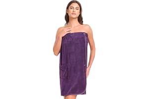 Vislivin Wrap Bathrobe for Women Shower Wrap Towel Bath Body Wrap Towel with Adjustable Snap Closure