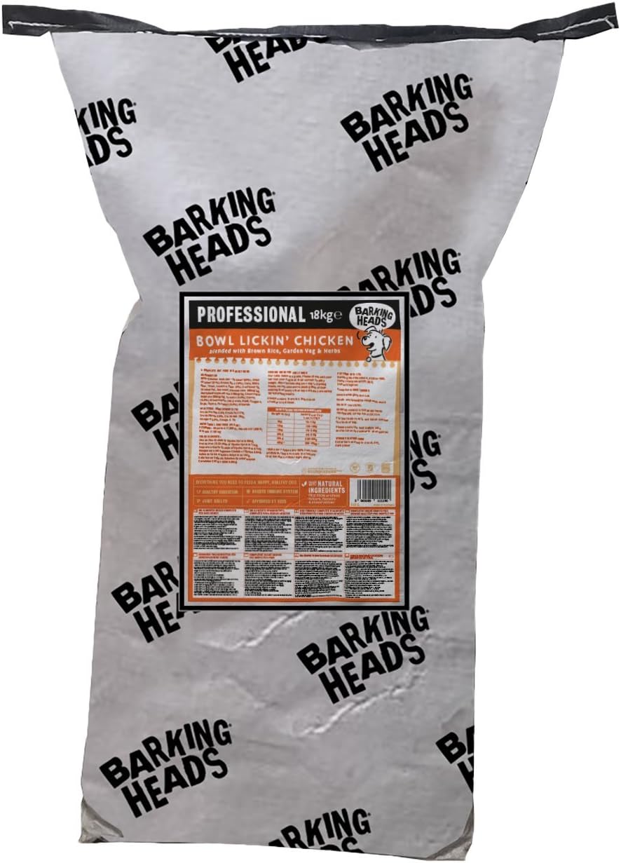 Barking Heads Complete Dry Dog Food 18kg, Adult All Hounder Bowl Lickin' Goodness Chicken