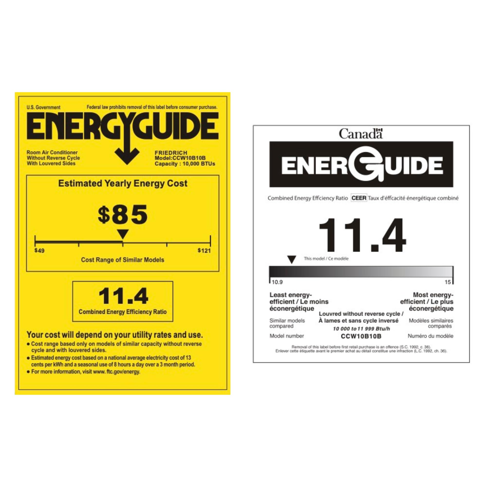 Friedrich Chill Premier 10,000 BTU 115v Cooling Only Window & Wall Unit