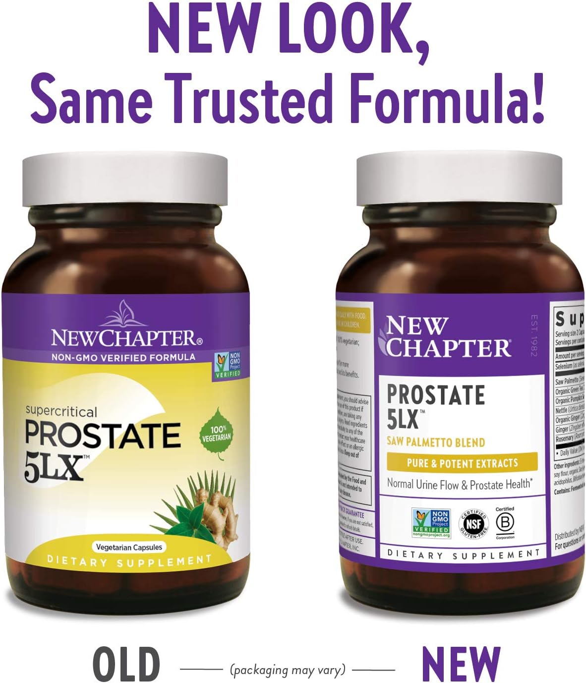 New Chapter Prostate Supplement - Prostate 5LX with Saw Palmetto + Selenium for Prostate Health - 180 ct Vegetarian Capsule: Health & Personal Care