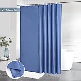 Furlinic Shower Curtain Mould Proof 200x240cm Polyester Misty Blue 12 Hooks view 5
