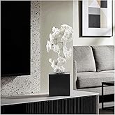 Mantaoilfe Modern Abstract Sculpture - 11.8" Stone Home Decor, Resin White and Black Art Statues for Living Room, Coffee Table Centerpiece, TV Stand Shelf Bookshelf Decorations