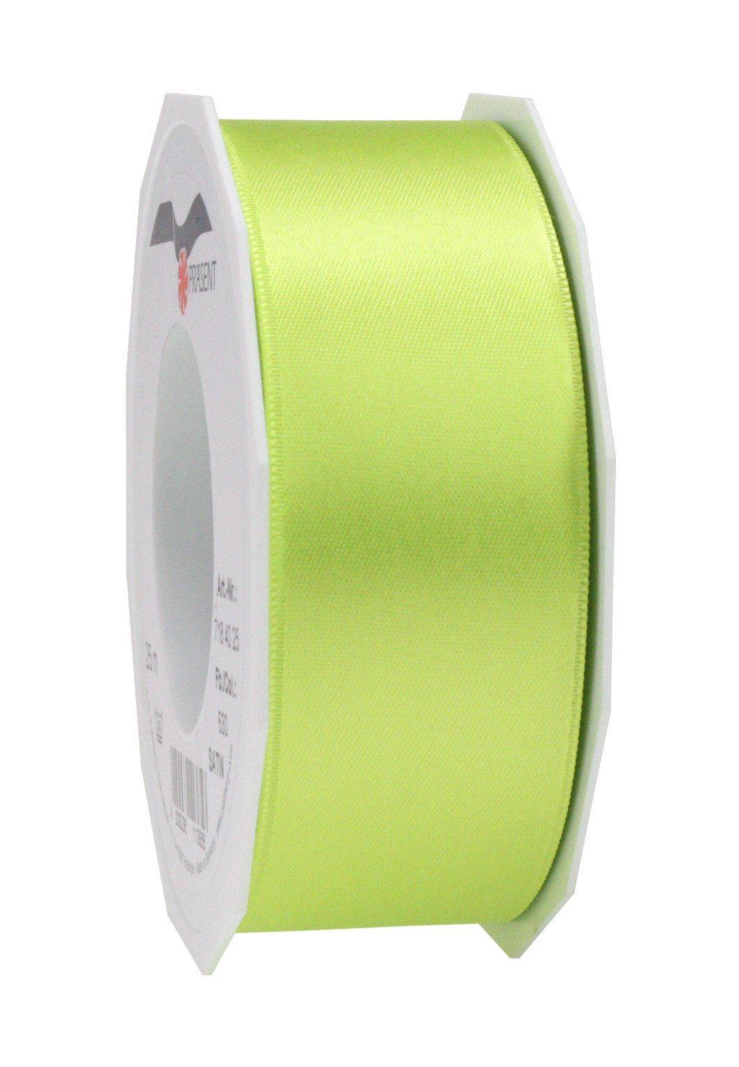 PRÄSENT - Satin Ribbon Apple Green 40 mm width, 25 m length — image 1