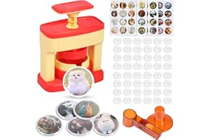 SYKUIHSG Badge Maker Machine, 2.36inch/59mm Badge Pin Button Maker Machine with 48 Badge, 48 Pattern, Cutting Tool, Pin Maker