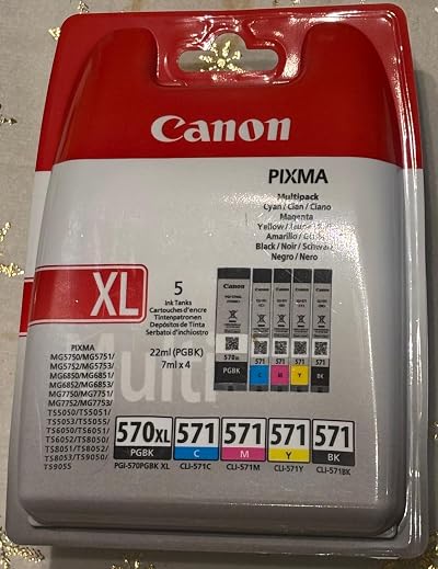 Canon Inkjet Printer Multi-Pack PGI-570XL/CLI-571 PGBK Ink Set