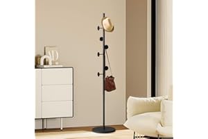 Barlezy Freestanding Coat Rack with Marble Base, Coat Racks with 7 Hooks, Entryway Coat Rack Stand, Floor Coat Rack, Coat Tre