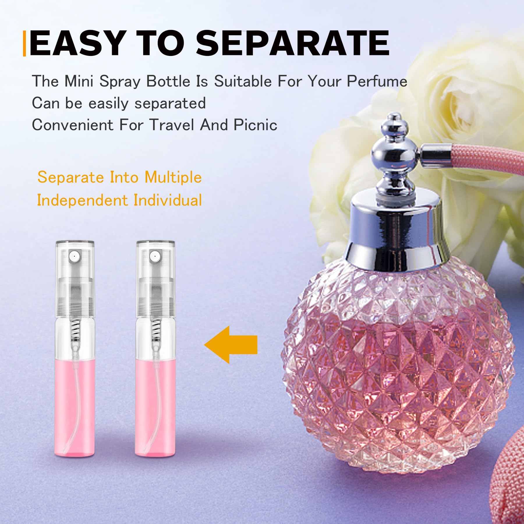 Mini Spray Bottle 5ml, Refillable Glass Spray Bottle, Glass Bottle Atomizer, Perfume Mouthwash Atomizer for Cleaning Refillable Container for Travel, Essential Oils, Perfume 60 Pcs, 5ml