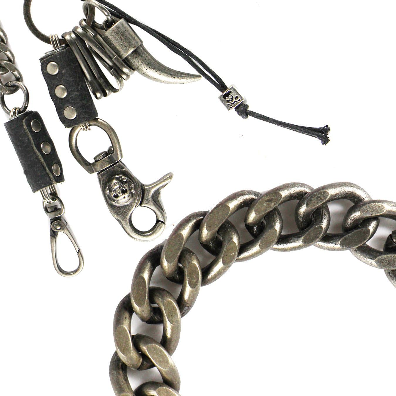 UOOOM Men Fashion Punk Hip-hop Pants Trousers Key Chain Rock Non-mainstream Waist Wallet Chain (PK6001), black, Length approx.: 63cm - Image 5