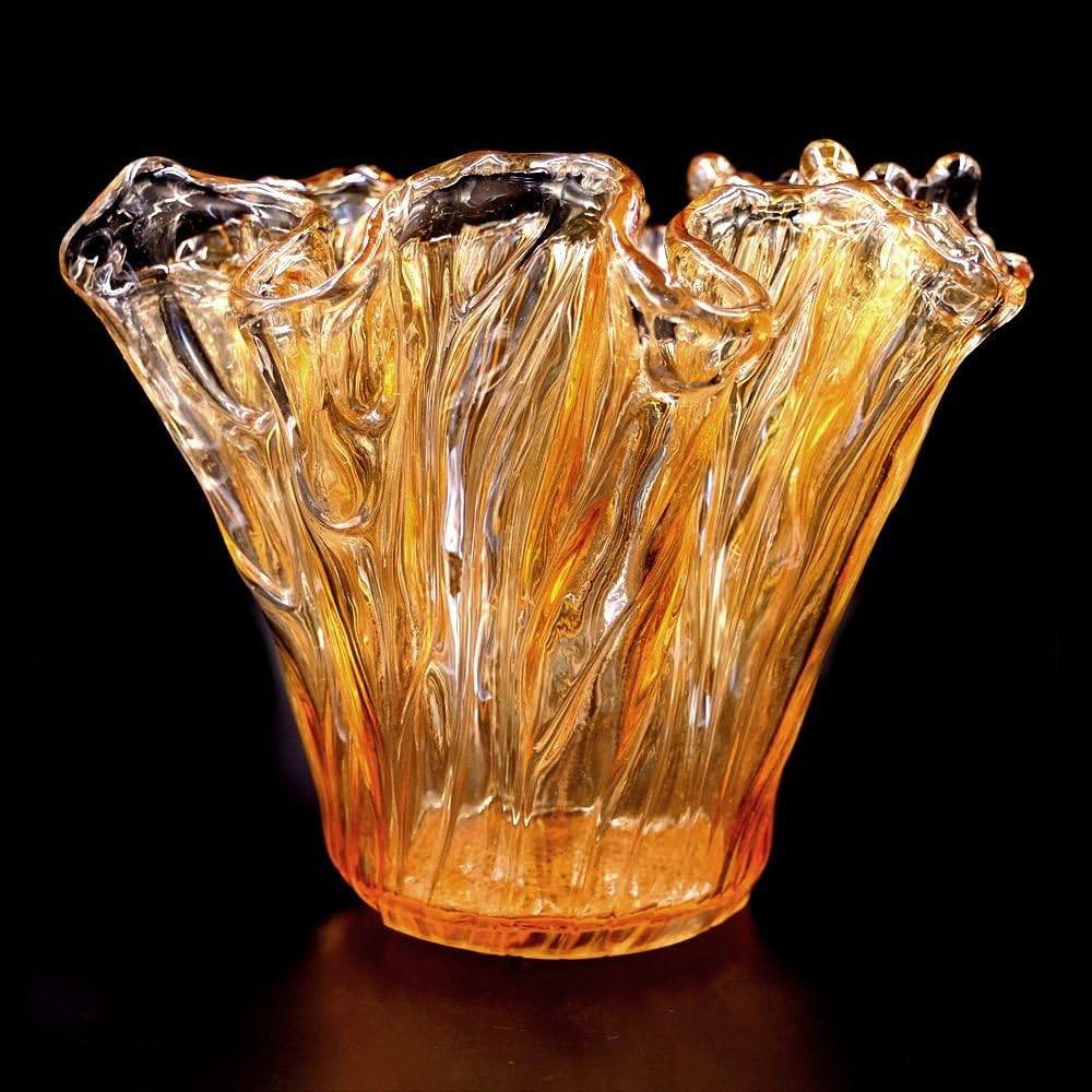 Tammaro Home Oak Murano Glass Vase Honey Color Amazon.co.uk Kitchen
