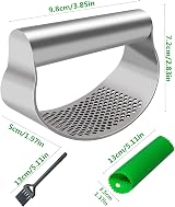 Sinnsally Garlic Press Stainless Steel Crusher Ginger Mincer with Peeler Kit view 2