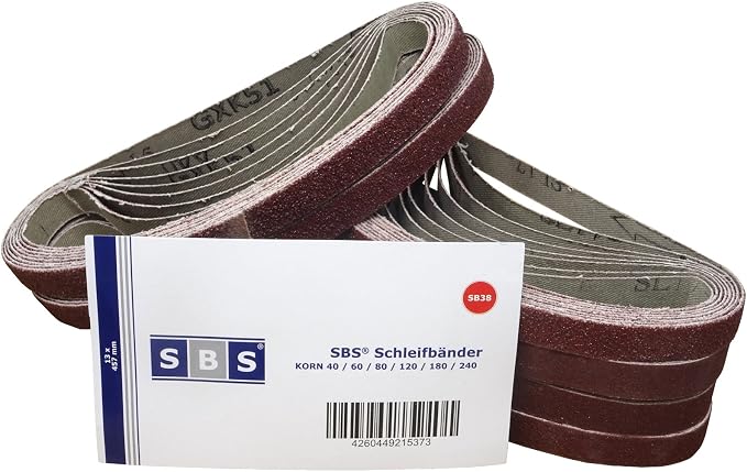 Schleifband Rolle SBS Schleifbänder 13x451 Mm – 48 Stück, Mix Körnung K40 Bis K240, Für Holz & Mehr Schleifen Band