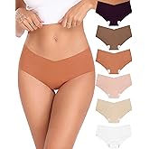 Xibing Seamless Underwear for Women No Show Panties Cheeky Bikini Underpants Soft Stretch Invisible Hipster 6-Pack Size XS-XL