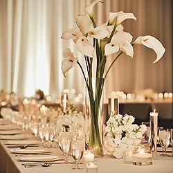 Fixwal Tall Glass Cylinder Vases, 16" H x