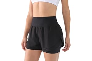 Cosmolle 2 in 1 Running Shorts for Women Lightweight Tennis Shorts Breathable Athletic Workout Shorts with Phone Pockets