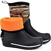 Showave Kid's Rain Boots Waterproof Rubber Mud Boot Boys Girls Insulated Durable Neoprene Outdoor Boots All Seasons