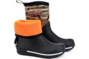 Showave Kid's Rain Boots Waterproof Rubber Mud Boot Boys Girls Insulated Durable Neoprene Outdoor Boots All Seasons