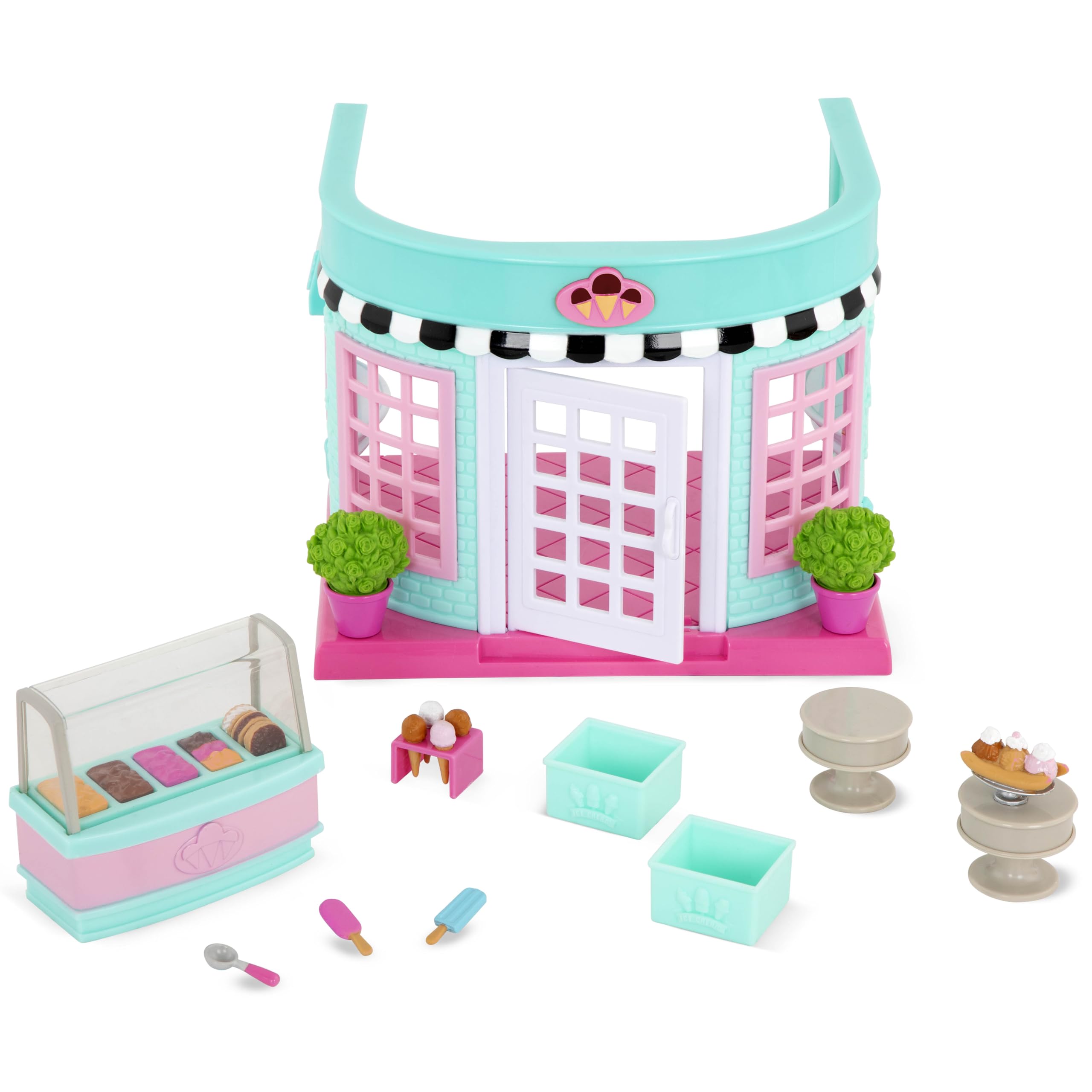 Li'l Woodzeez – Dollhouse Furniture Set with 26 Pieces – Living Room & Nursery Includes Sofa, Crib & Miniatures with 3 Posable Figures – Toddler Doll House Playset for Imaginative Play 3+ Years