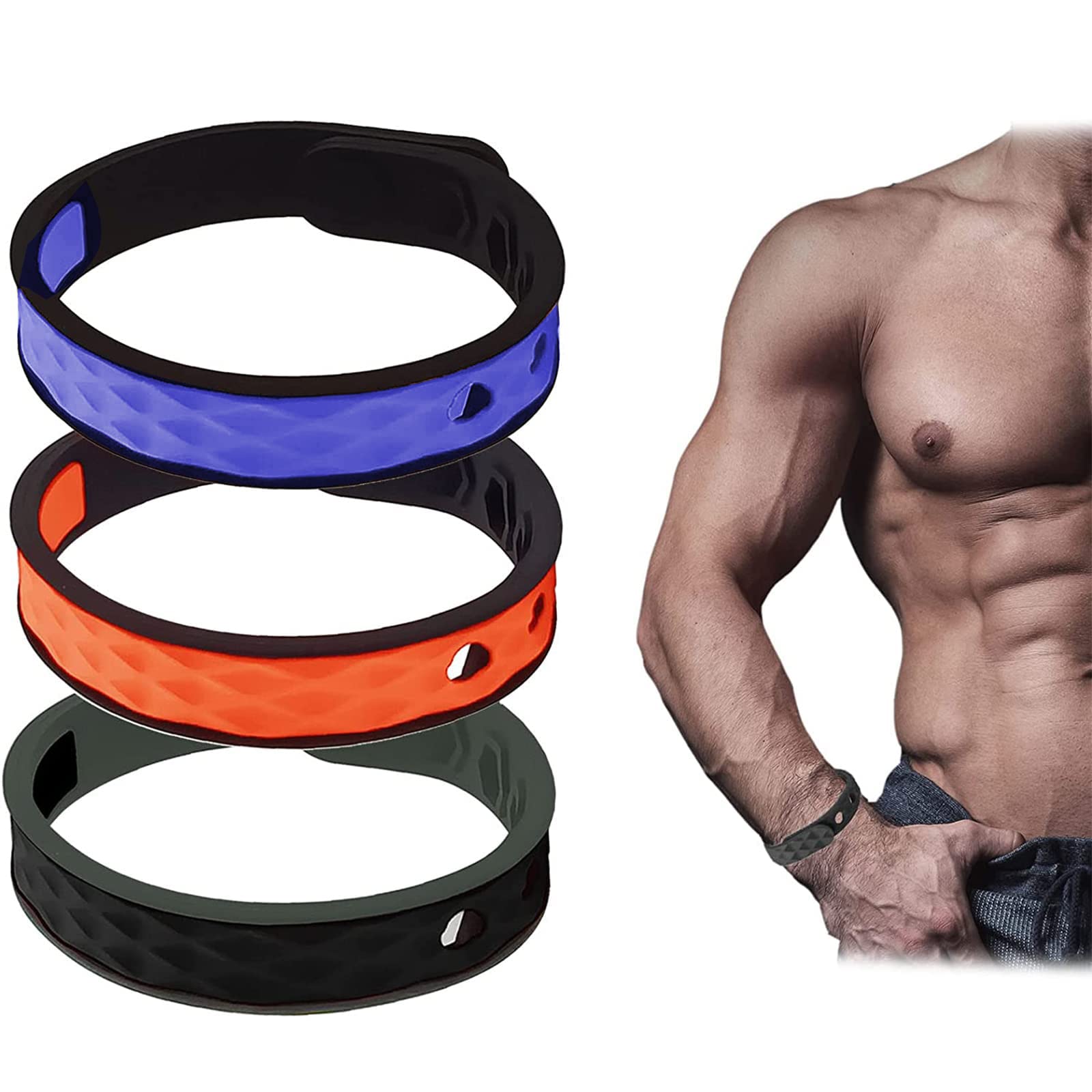 RedUp Far Infrared Negative Ions Wristband, Negative Ion Anti-Static Sports Bracelet, Lymph Drainage Bracelet for Slimming, Anti-Static Silicone Sports Bracelet for Men Women