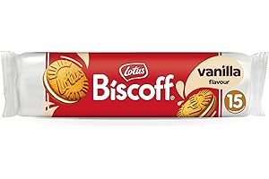 Lotus Biscoff - Caramelised Sandwich Cookies - Vanilla Flavoured Cream Filling, 1 Sleeve of 15 Cookies