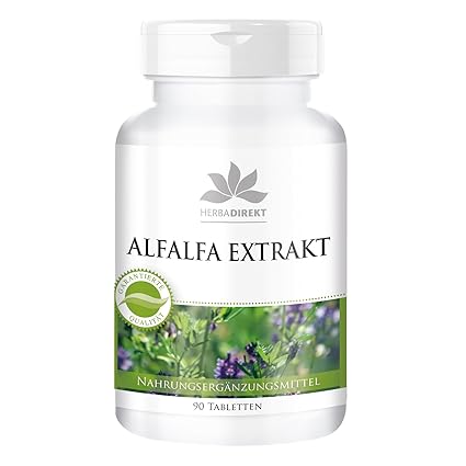 herba direkt - ALFALFA EXTRAKT - 90 vegane Tabletten - Extrakt 4:1 (Medicago sativa)