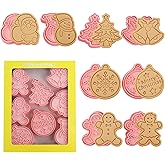 Christmas Cookie Cutter Set, 3d Pressable Mini Christmas Cookie Cutters - Gingerbread Man, Christmas Tree, Santa,Snowman,8 Pcs Stamped Pastry Cutters, for Kitchenbaking Party Favors
