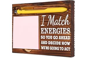 VIVOPISEW I Match Energies Positive Gifts for Women Men, Inspirational Motivational Gifts for Employees Team Best Friend Coworker Boss, School Counselor Gifts, Desk Retro Note Pad Holder VN341