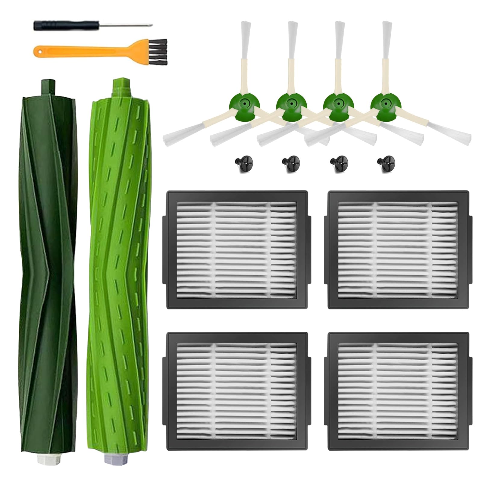Photo 1 of Anbowe Replacement Parts for Roomba iRobot i7 i7+ i3 i3+ i4 i4+ i5 i5+ i6 i6+ i8 i8+ E5 E6 E7 I,E &j7 j6 j5 and Plus Version,(1 Set Rubber Brush,4 Side Brush)