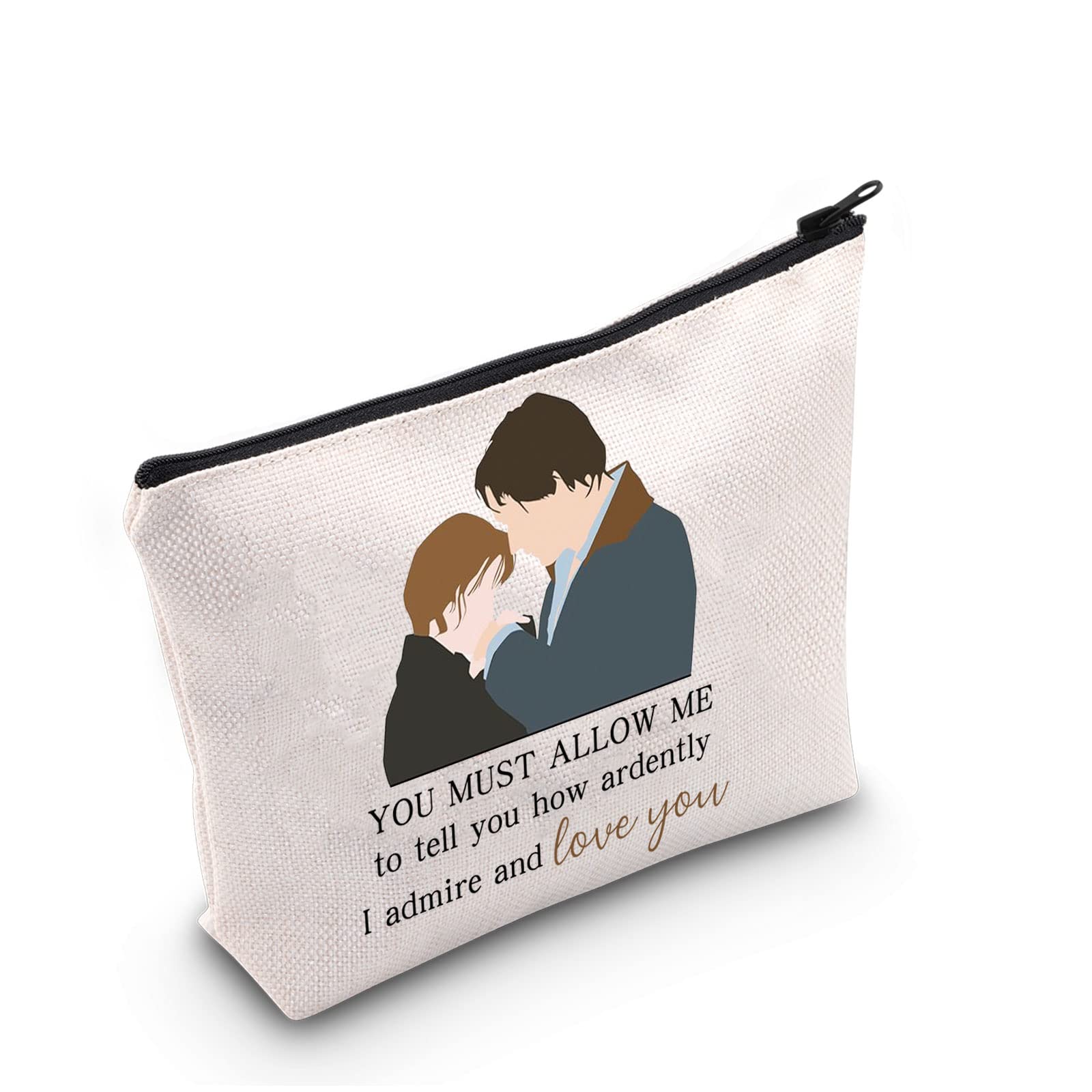 J Austen Gift Mr Darcy Makeup Bag Elizabeth Bennet Cosmetic Bag Classic Literary Gift Bookworm Gift Book Club Gift (Mr Darcy)