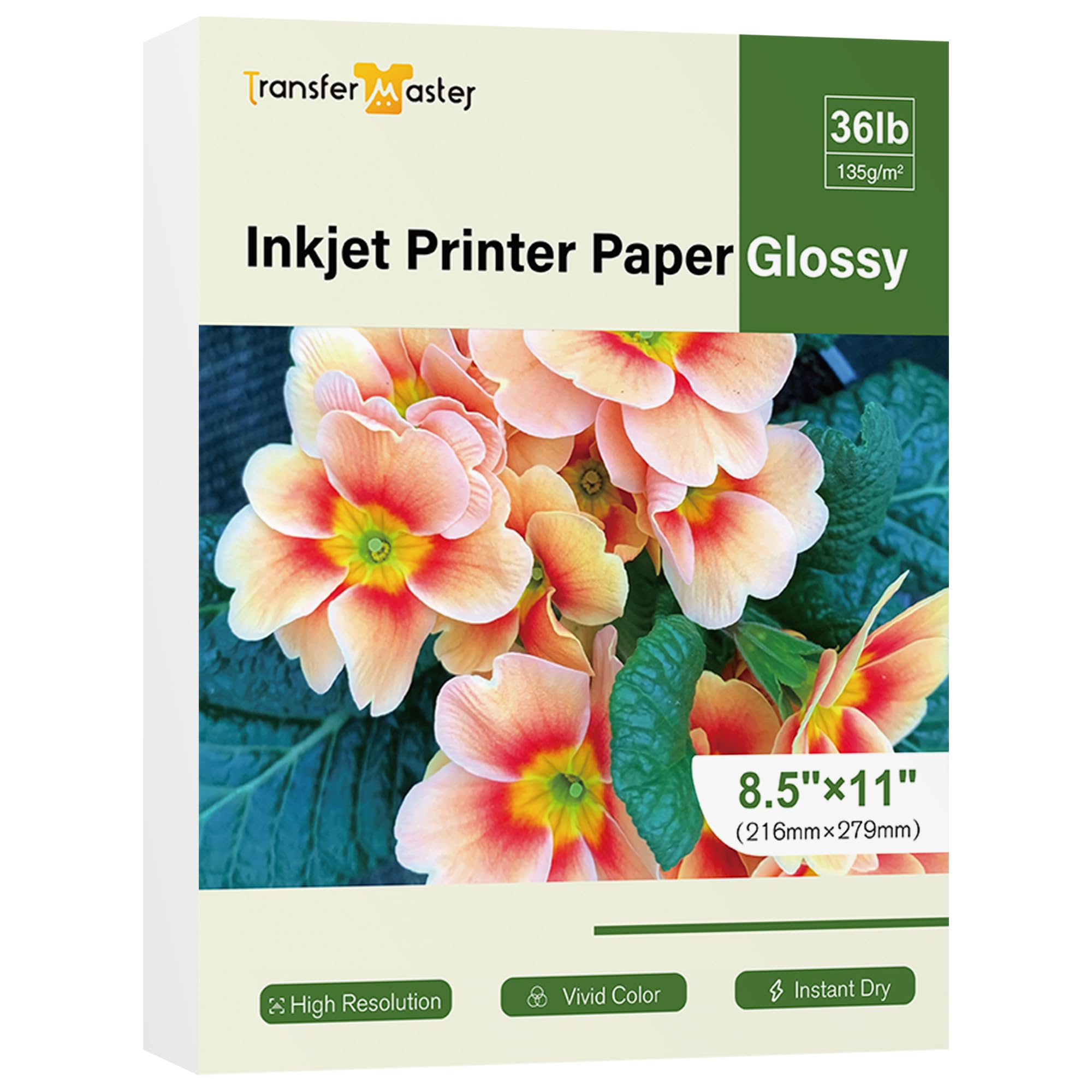 Photo 1 of  Glossy Thin Inkjet Printer Paper 36lb for DIY Chip Bag Flyer Brochure for Inkjet Printer Dye Ink Single-Side Print 8.5 x 11 Inch Photo Paper 135gsm