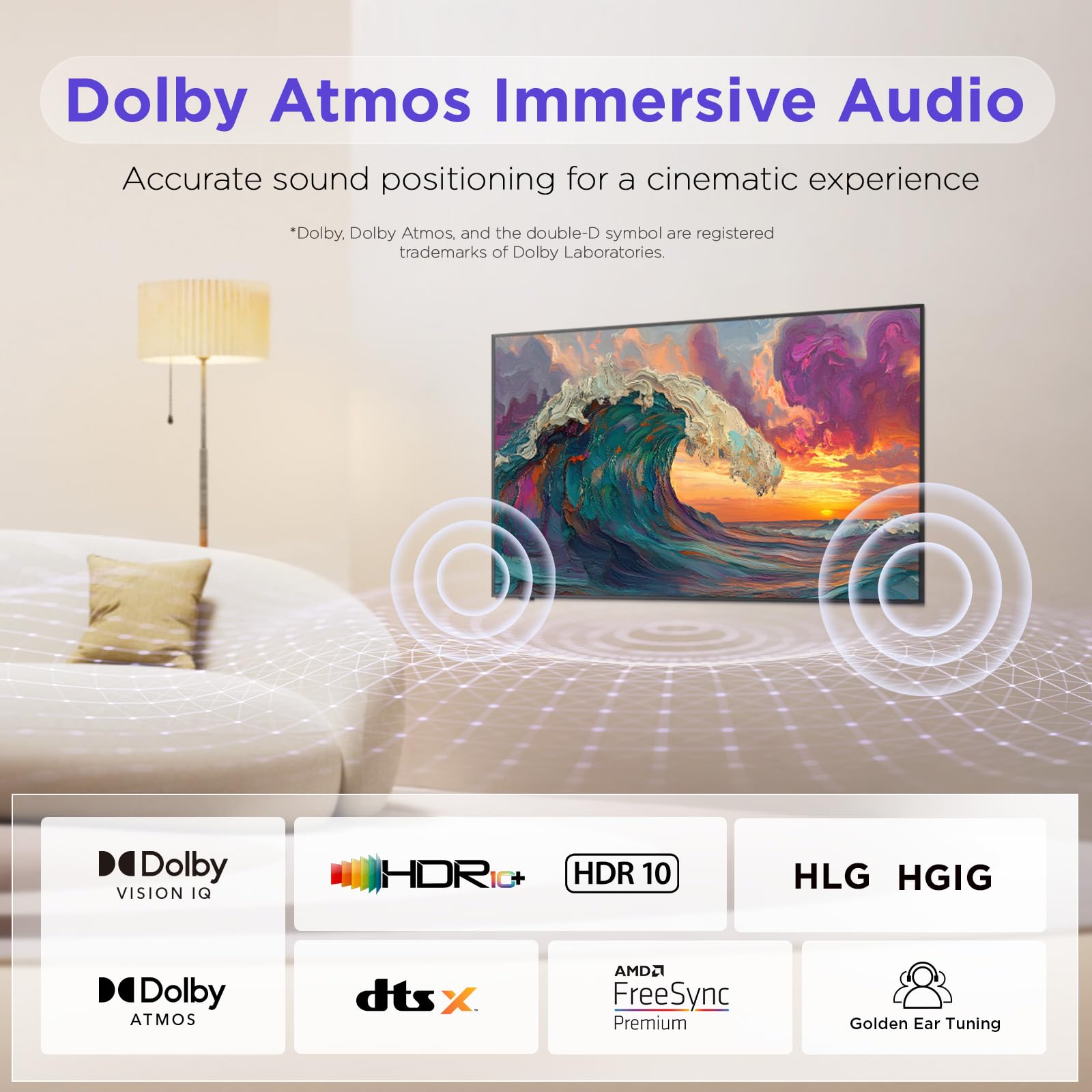 iFFALCON 55-Inch Class QLED 4K Smart TV, Ultra-Slim Picture Frame TV, Art Mode w/AI Art, 144Hz, HDR, Wide Color Gamut, Dolby Vision IQ, Dolby Atmos, Google Assistant Voice Remote(55F75, 2025 Model)