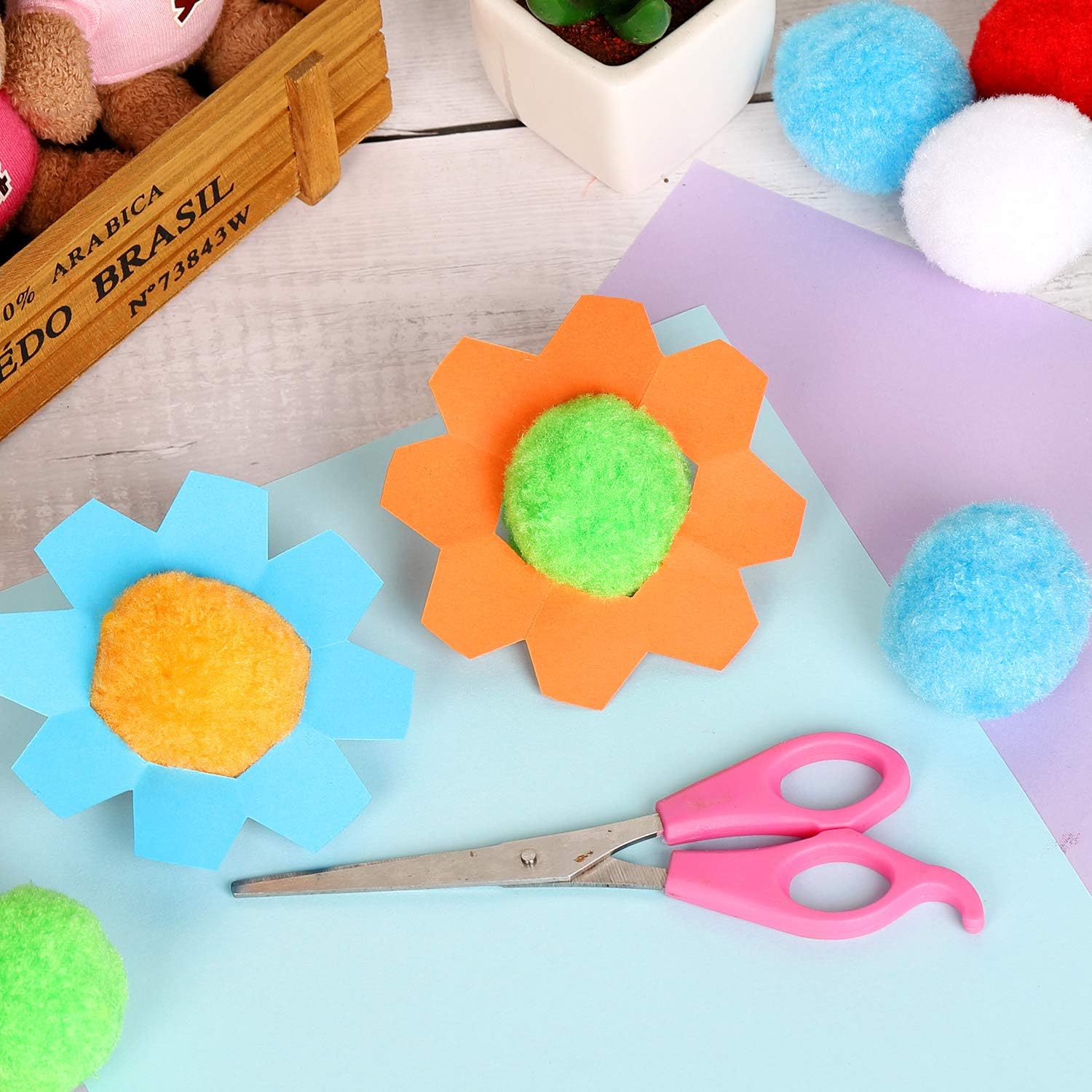 Very Large Assorted Pom Poms for DIY Creative Crafts Decorations, Assorted Colors (100Pack 2 Inch): Arts, Crafts & Sewing