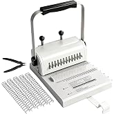 Joycome Universal Cinch Binding Machine Hole Pitch 2:1 &amp; Book Binding Kits | Sliding Guide, 10 Pcs 5/8" Binding Wires &amp; Flush Cutter, Book Binder for Notebook Booklet Calendar Planner Journal Office Use