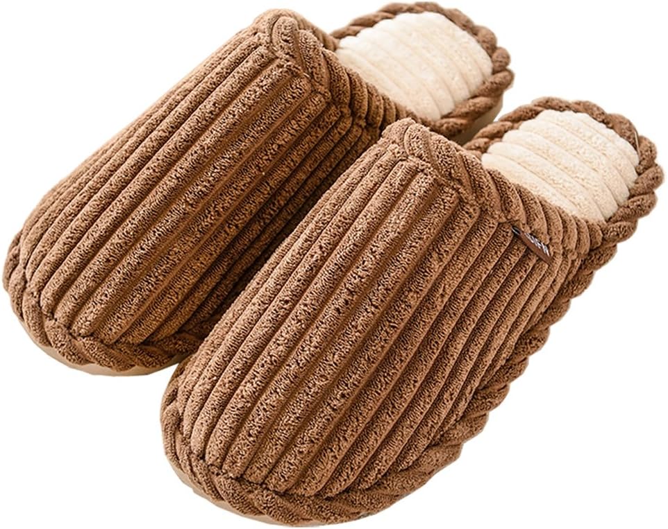 Mens Womens Foam Memory Slippers Indoor Shoes House Home Comfort Plush Sole Cotton