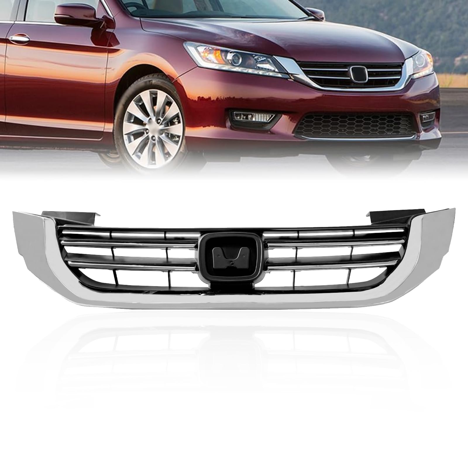 Photo 1 of Collect Light Front Chrome Bumper Grille For Honda Accord 4 Door Sedan Grill 2013 2014 2015