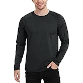 Cavva Mens Thermal Long Sleeve Shirts Base Layer Midweight Fleece Lined Undershirt Warm Athletic Workout Tops