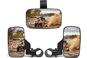 PENOBON UTV Rear View Mirror And Center View Mirror With 1.75" to 2" Roll Bar Cage Mount Compatible with Polaris RZR, Commander Maverick X3, Viking, Yamaha Rhino, Kawasaki Teryx