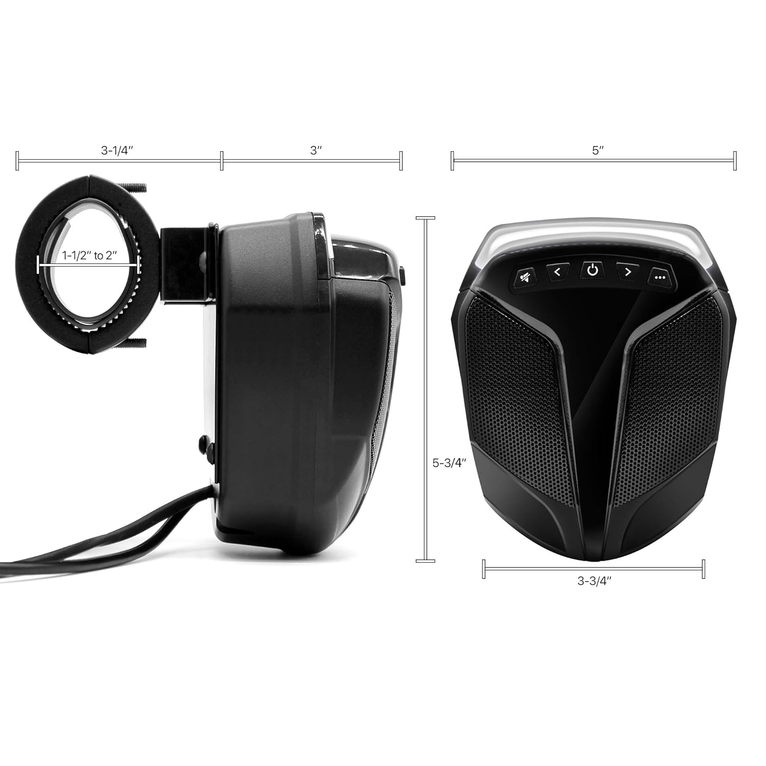 GoHawk ATN4 AllinOne Builtin Amplifier 5 Full Range Waterproof Bluetooth ATV RZR UTV Stereo