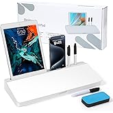 KVY Desk Whiteboard with Storage,Desktop Glass Dry Erase White Board Organizers Supplies with Accessories for Office, Home, S