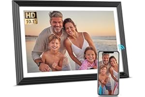 BSIMB 10.1 Inch Digital Picture Frame, WiFi Digital Photo Frame Touchscreen 32GB 1280x800 HD, Electronic Picture Frame with Auto-Rotate, Light Sensor, Share Photos via App/Email, Womens Gifts