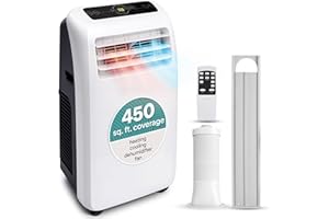 SereneLife 10,000 BTU Portable Air Conditioner– 4-in-1 AC Unit w/Cooling, Dehumidifier, Heater, & Fan– Includes Remote Contro
